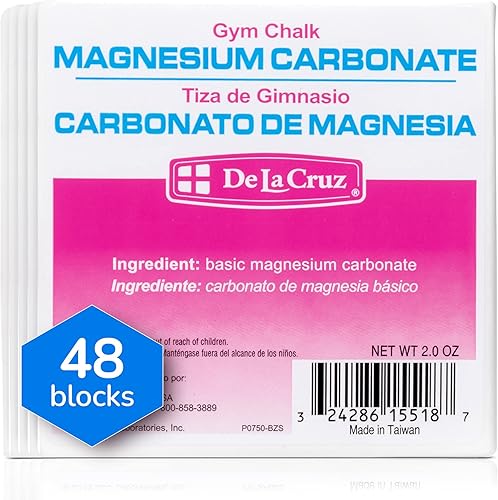 De La Cruz Tiza de gimnasio de carbonato de magnesio, levantamiento de pesas, gimnasia y tiza de escalada en roca