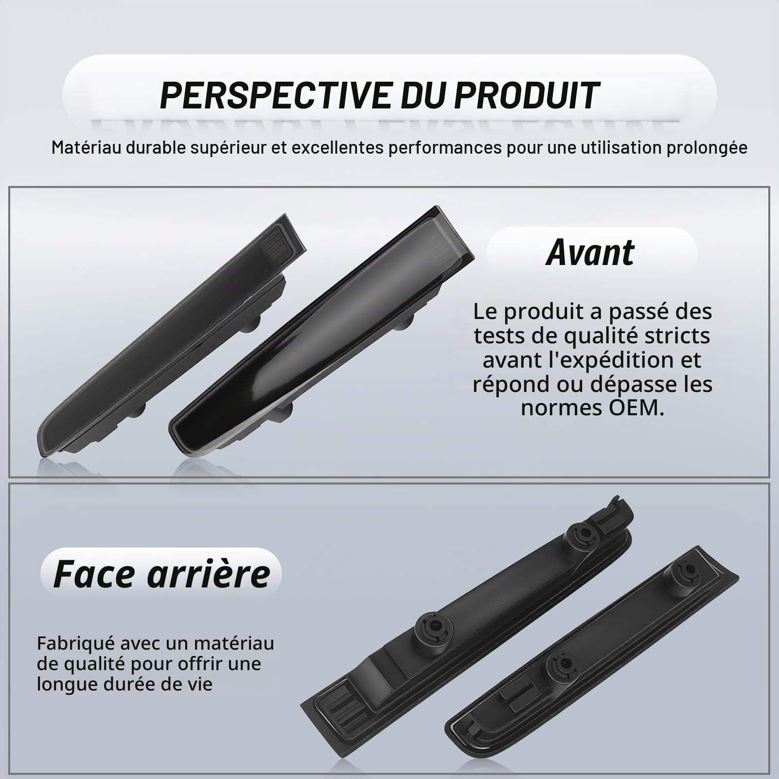 Paire de Troisièmes Feux Stop Arrière, Noirs, pour Transporter T5 T6 Caravelle Multivan MK V (portes battantes), Années-modèles 2003-2015, Références 7E0945097E et 7E0945097F