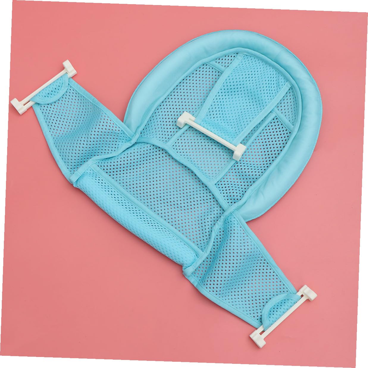 2pcs Bath Support Seat for Tub Bathtub Seat with Anti-Slip Mesh Comfortable for Newborns Bathing