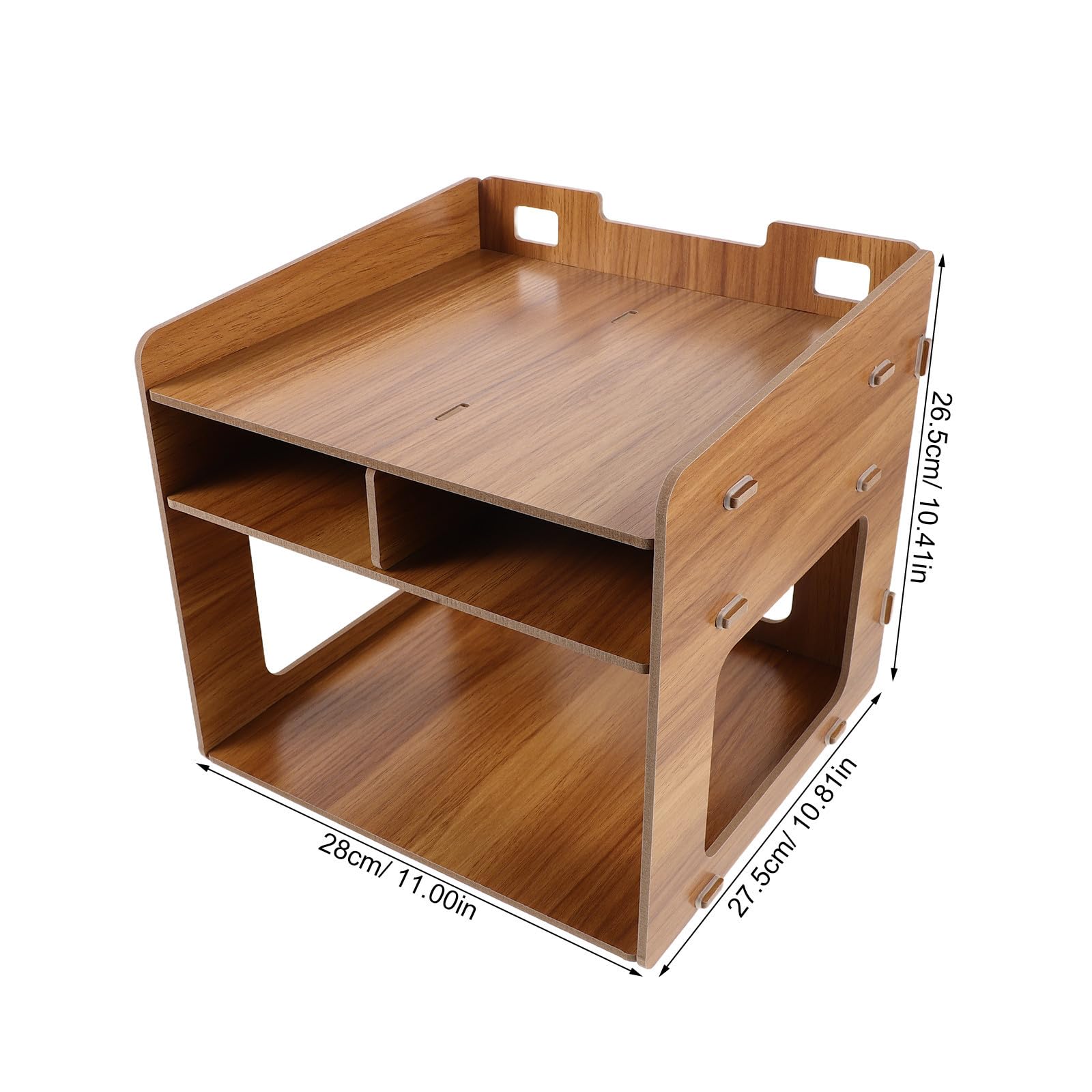 Soporte de Escritorio para Impresora de Madera con Estantes Multicapa