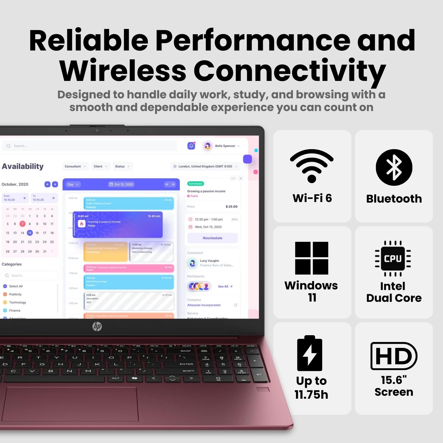 HP 15.6" Business Laptop with Microsoft 365 • 2026 Edition • Intel 4-Core N100 CPU • 1.1TB Storage (1TB OneDrive + 128GB UFS) • 32GB RAM • Windows 11 • w/o Mouse