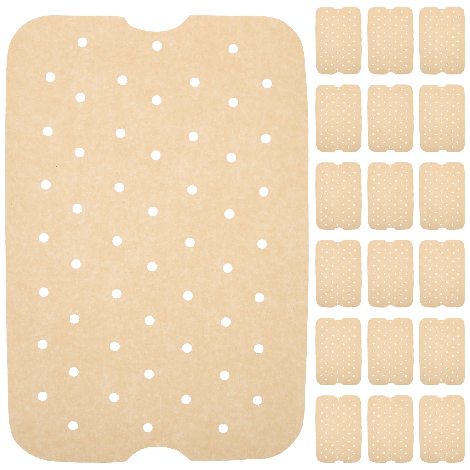 TOYANDONA Carta Forno per Friggitrice ad Aria 200 Fogli Microforati Antiaderente in Carta Khaki per Cottura Uniforme senza Grassi in Forno e Friggitrice