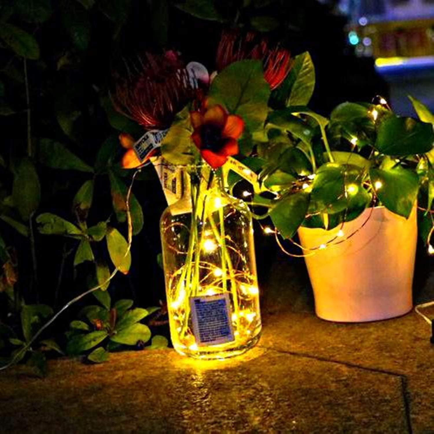 FASTDEER LED String Lights 50ft with 150 LEDs Remote Control Fairy Lights, Battery Operated, 8 Modes, Waterproof Outdoor & Indoor Decorative Lights for Bedroom, Garden, Parties (Warm White)
