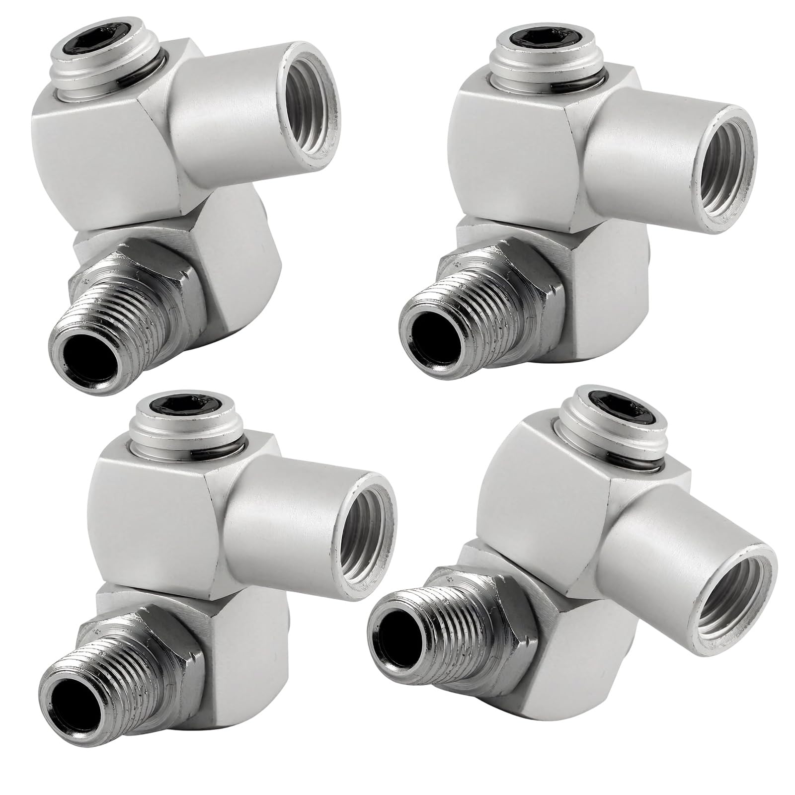 4Lots Aluminum Pneumatic Swivels Joints 360 Degree Rotation Connector for Industrial and Home Plumbing Pneumatics Swivels Joints