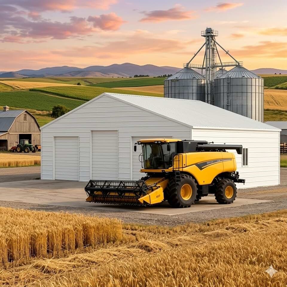 39FT x 39FT Heavy Duty Metal Barn Steel Building with 3 Rolling Doors
