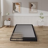Vista 10 de Tyndall Base de colchón con base de colchón con marco de metal resistente, sin ruido, fácil montaje, antideslizante, color negro