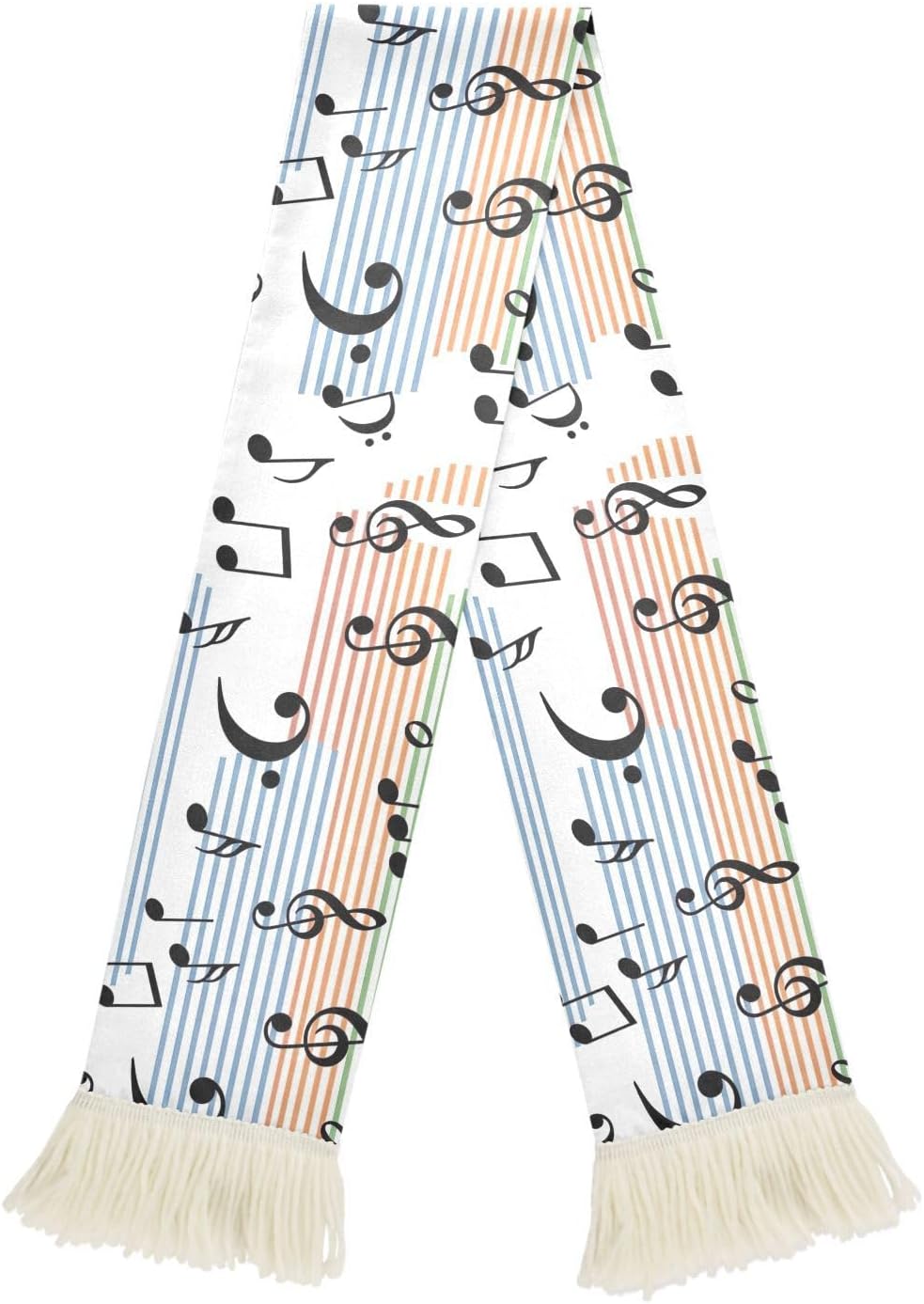 CHIFIGNO Music Notes Pastel Soccer Scarf for Fans, Soft Touch & Fast Drying Polyester, Support your Team with Game Day Must have