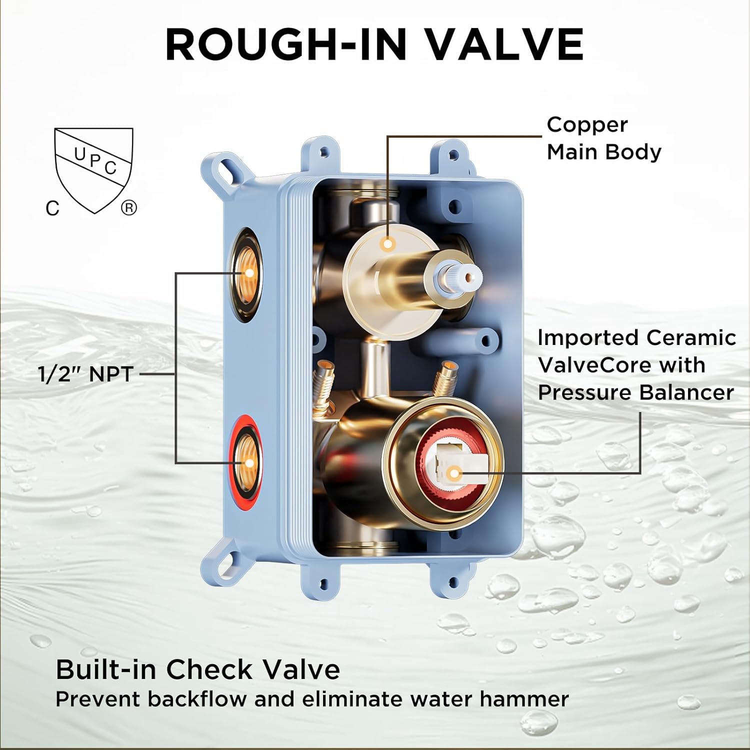Shower System with 4 Body Spray Jets, STARBATH 4 Way 12 + 6"Rainfall Shower Head with Handheld Combo, Wall Mounted Shower Jets System in Wall Shower Faucet Set, Brushed Gold