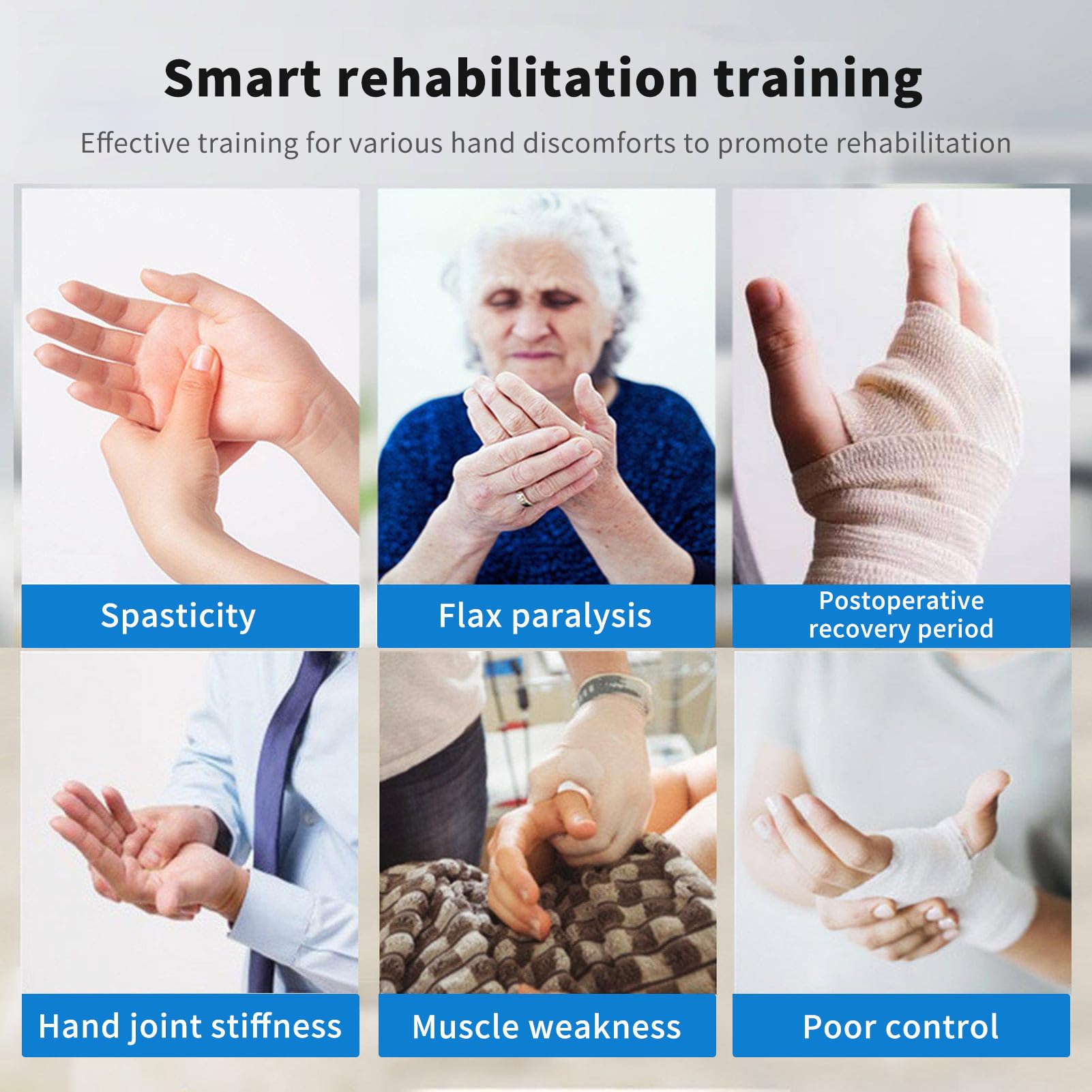 GAOXIAO Gants Robotisé de Rééducation de la Main, Gauche Droit AVC pour Les Mains, Personnes Paralysées Après Un Avc, Équipement de Récupération Thérapie de la Main Left L