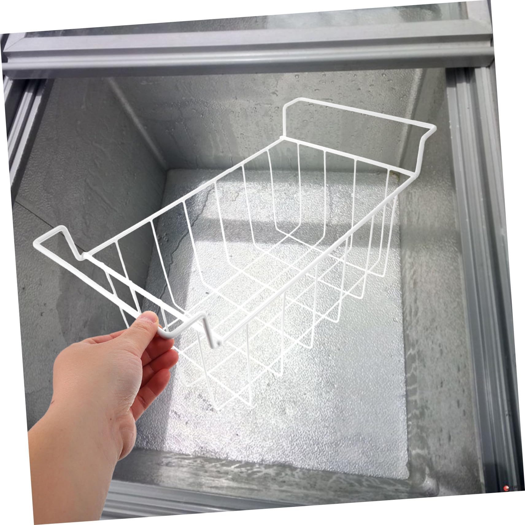 iplusmile Cestas Colgantes para Congelador 3 Piezas 42x22x20 Cm Malla Alambre Resistente Organizador Almacenamiento Refrigerador Congelador Uso Doméstico