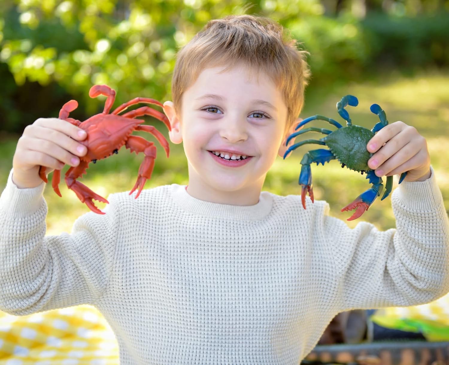 Gemini&Genius 2Pcs Crabs Marine Animal World Sea Animal Action Figure Ocean Model Toy Educational, Role Play, Cake Toppers, Swimming Toys, Bath Toys, Christmas Stocking Stuffers for Kids