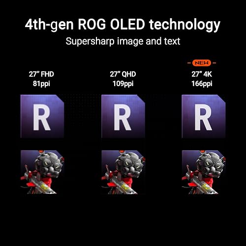 ASUS ROG Strix XG27UCDMG 27 Zoll Gaming Monitor (26,5 Zoll sichtbar, 4K QD-OLED Panel, 240Hz, 0,03ms Reaktionszeit, G-Sync Compatible, VESA Display HDR 400 True Black, Care Pro) - 2