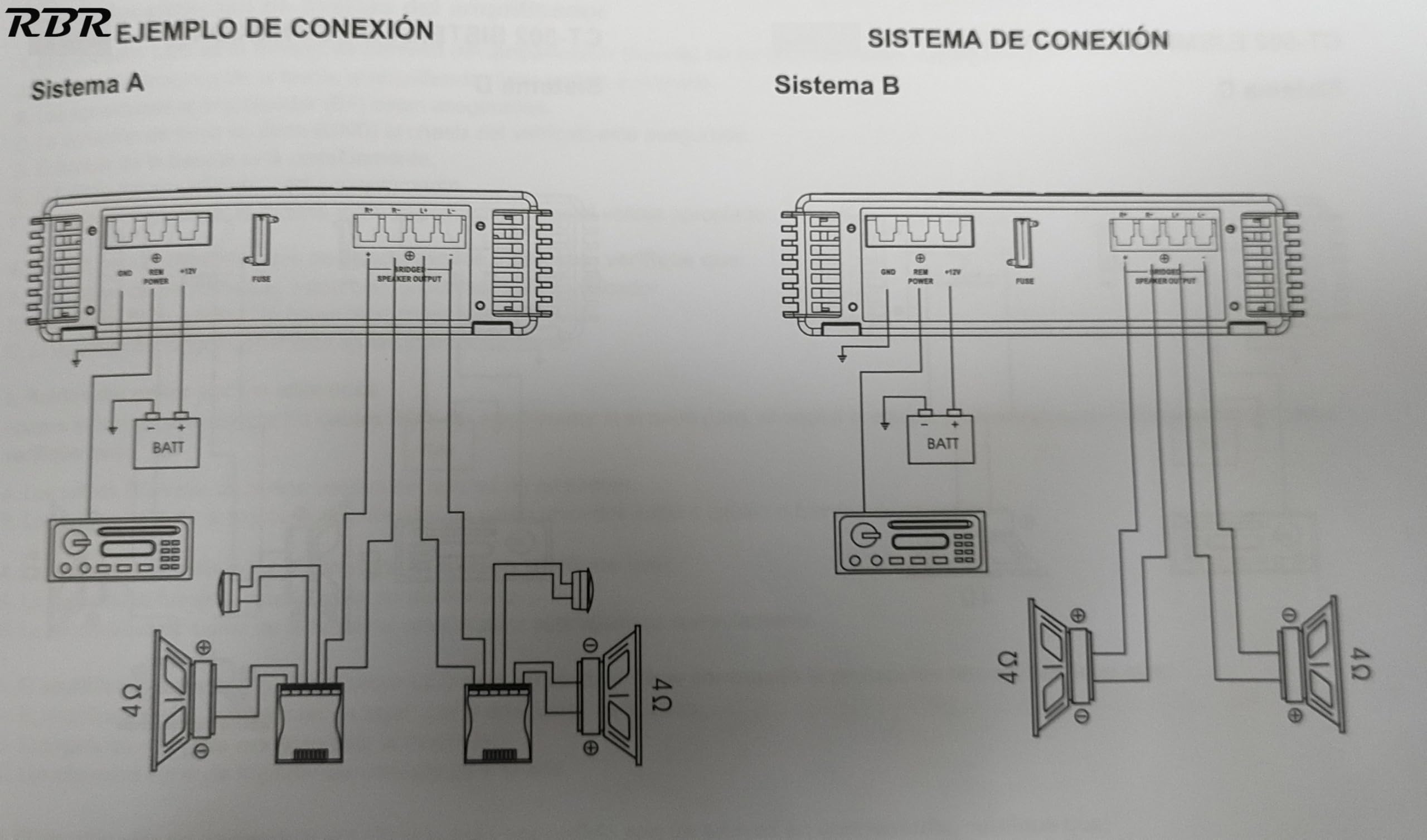 RBR Amplificador de Audio para automóvil Euroson, Amplificador de Potencia 12 V, 300 W, Amplificador de para Audio estéreo Universal para automovil