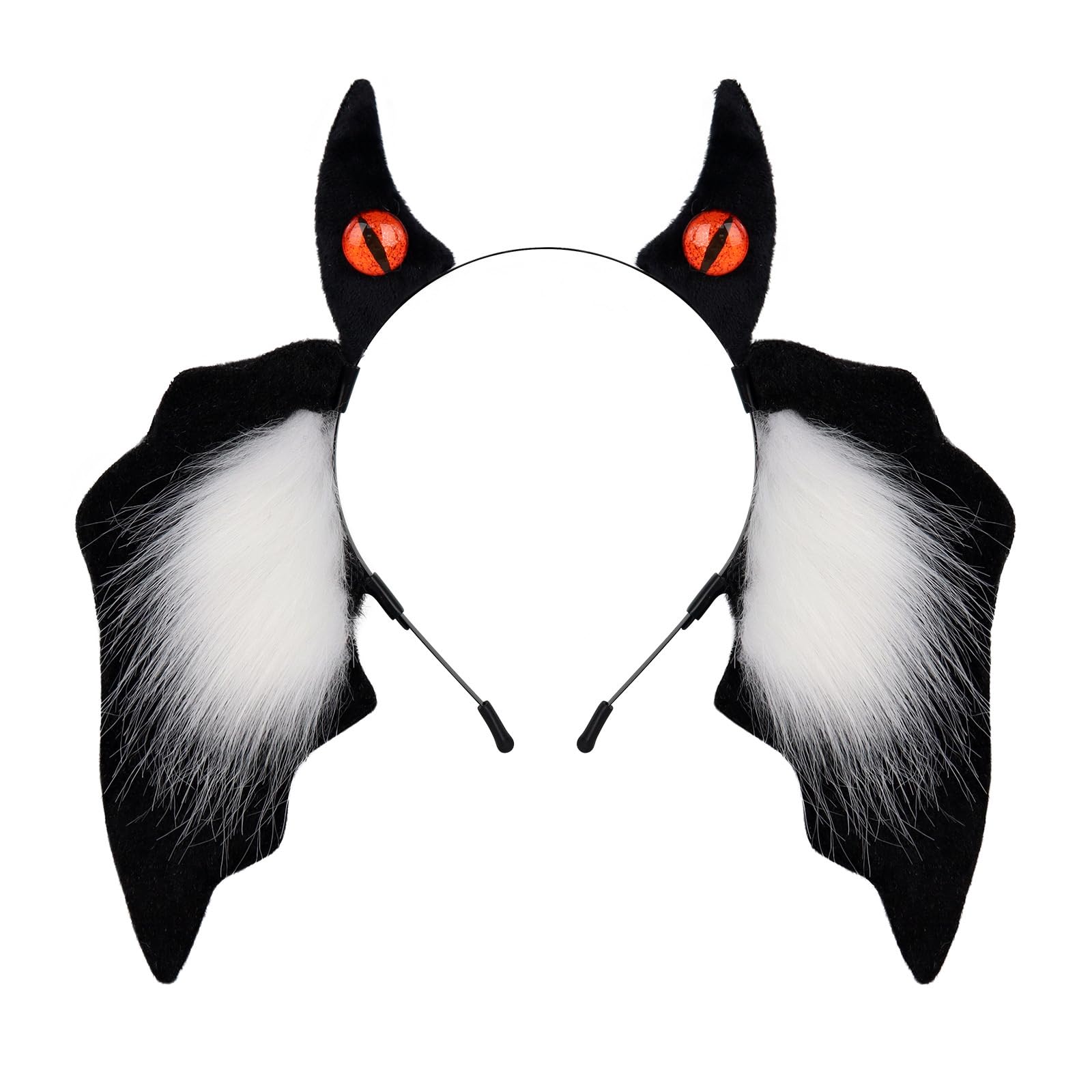 MICFENY Fuzzy Bat Ear Hairband Lightweight Comfortable Adjustable Headpiece For Cosplays Daily Use