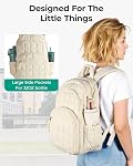 BAGSMART College Laptop Backpack, Travel Laptop Backpack for Women, Quilted Casual Daypack