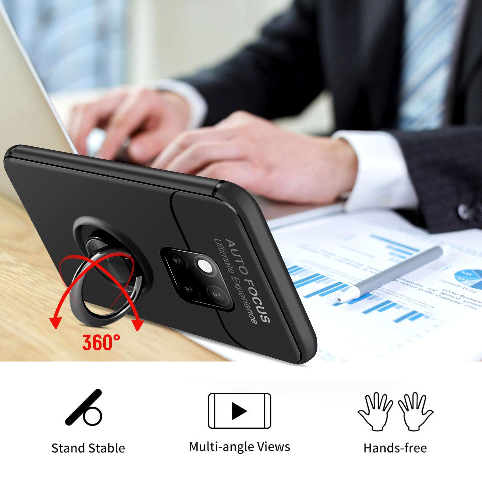 Custodia per Huawei Mate 20 Pro con pellicola protettiva in vetro
