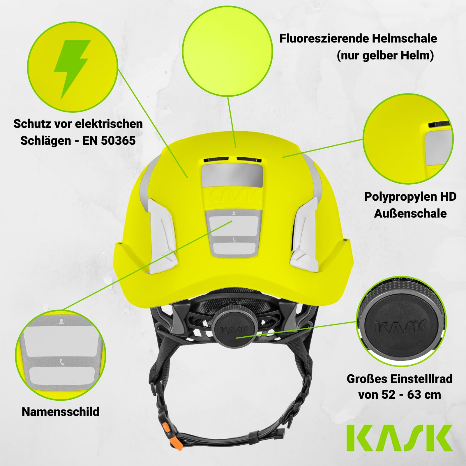 KASK Forsthelm ZX Air Combo | Forstschutzhelm KWF-Profi | Größe 52-63cm | 8 Lüftungskanäle | Großes Einstellrad (orange Fluo)