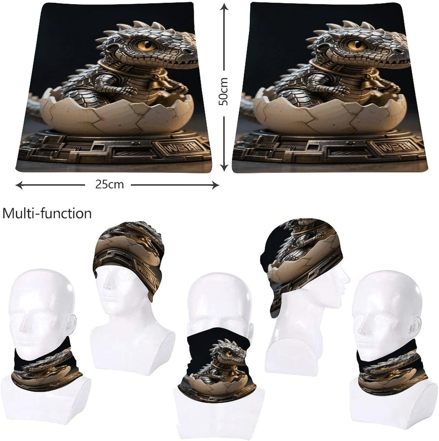 Sun UV Protection Neck Gaiter Upf 50+ Balaclava Ski Dino Robot Face Mask Summer Face Cover Scarf Breathable Bandana for Fishing Hunting Kayaking Hiking Cycling Outdoor Activities