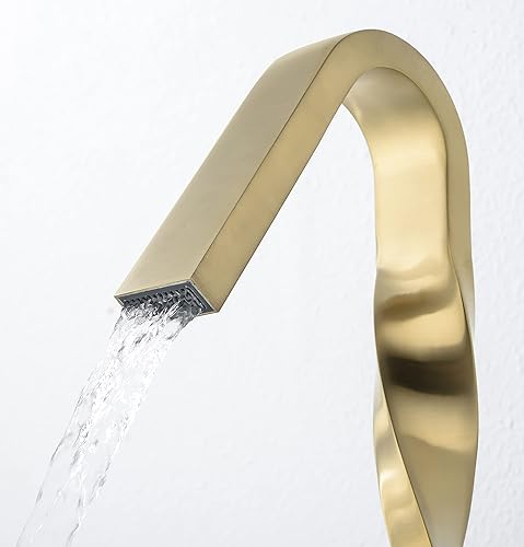 Miniatura 2 de Grifos de baño cepillados, grifo dorado para fregadero de cocina con un solo agujero, grifo de fregadero de latón de una sola manija mezclada con