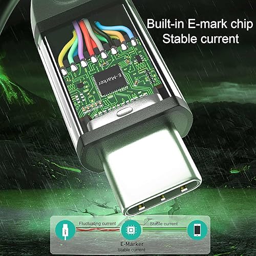 Miniatura 4 de Cable USB C a USB C 3.1 de 3.3 pies, cable USB 3.1 Gen 2 de 10 Gbps, cable de monitor 4K 60Hz y carga rápida de 100 W con marca E para Thunderbolt