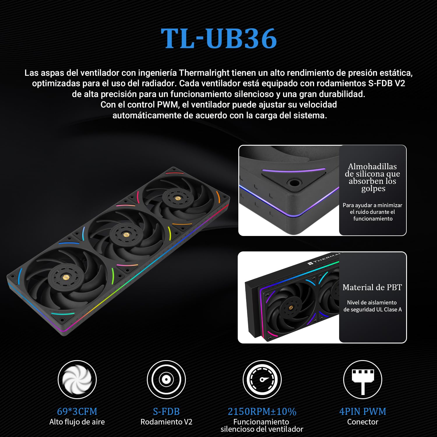 TR Mjolnir Vision 360 UB PRO ARGB Refrigerador negro de CPU Aio, sistema de refrigerador de agua especificación PC 360 con ventilador en línea,pantalla LCD de 3,5'' con resolución 640x480,para AM4/AM5