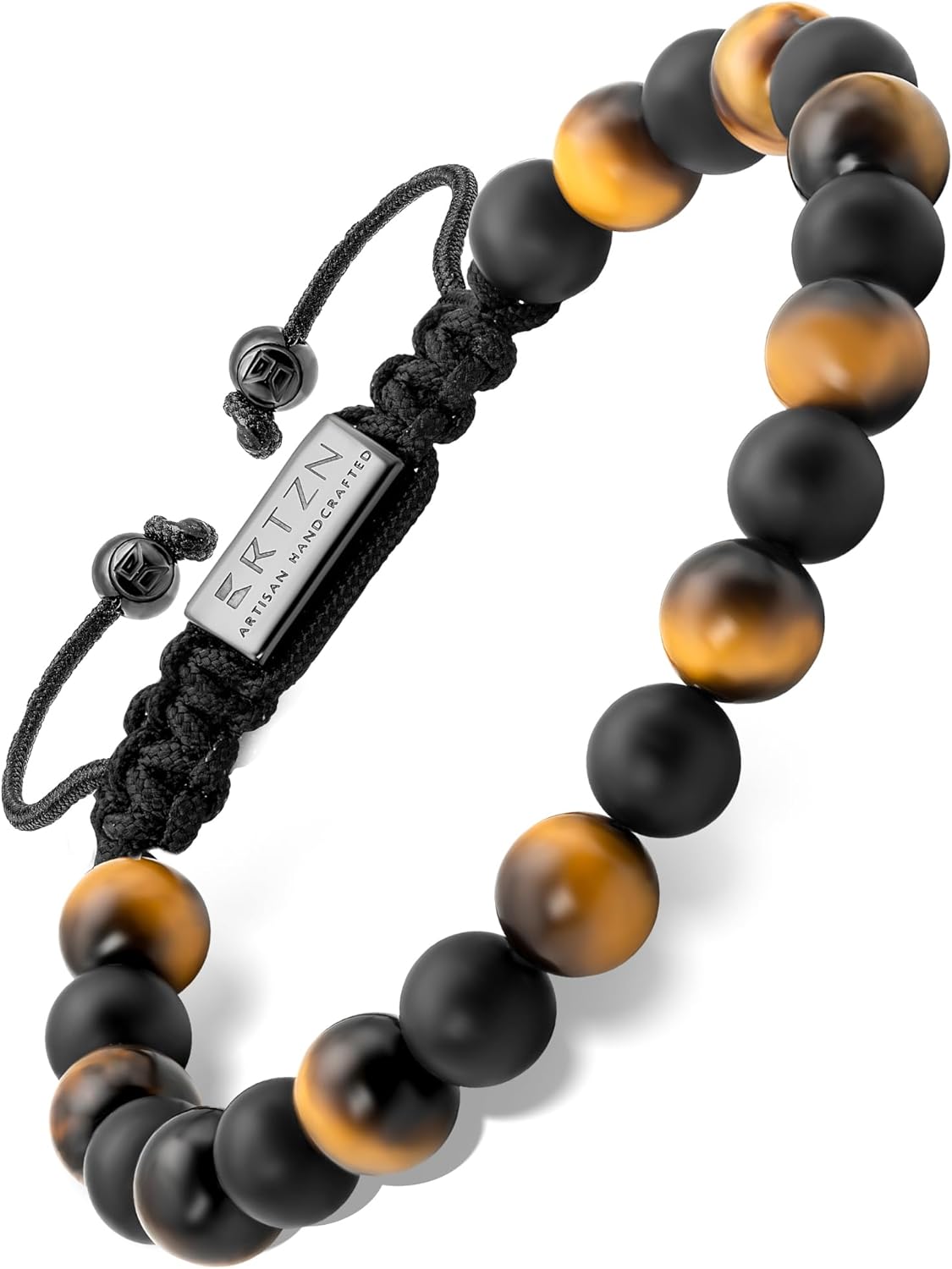 RTZN Tigers Eye Bracelet for Men  Premium Artisan Handcrafted Golden Brown Tiger Eye Bead Bracelets  Natural Stone Tiger Eye Bracelet Men  Beaded Bracelets for Men