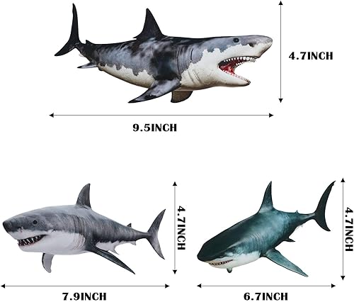 Miniatura 3 de 8 calcomanías de pared de tiburones para despegar y pegar, calcomanías de pared de tiburones extraíbles, decoraciones de tiburones, criaturas
