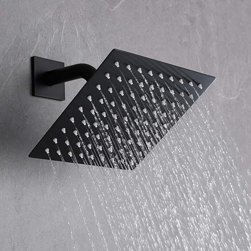 Miniatura 10 de SUMERAIN Grifo de ducha de níquel cepillado, kit de molduras de ducha de una sola función con válvula áspera, cabezal de ducha cuadrado de alta