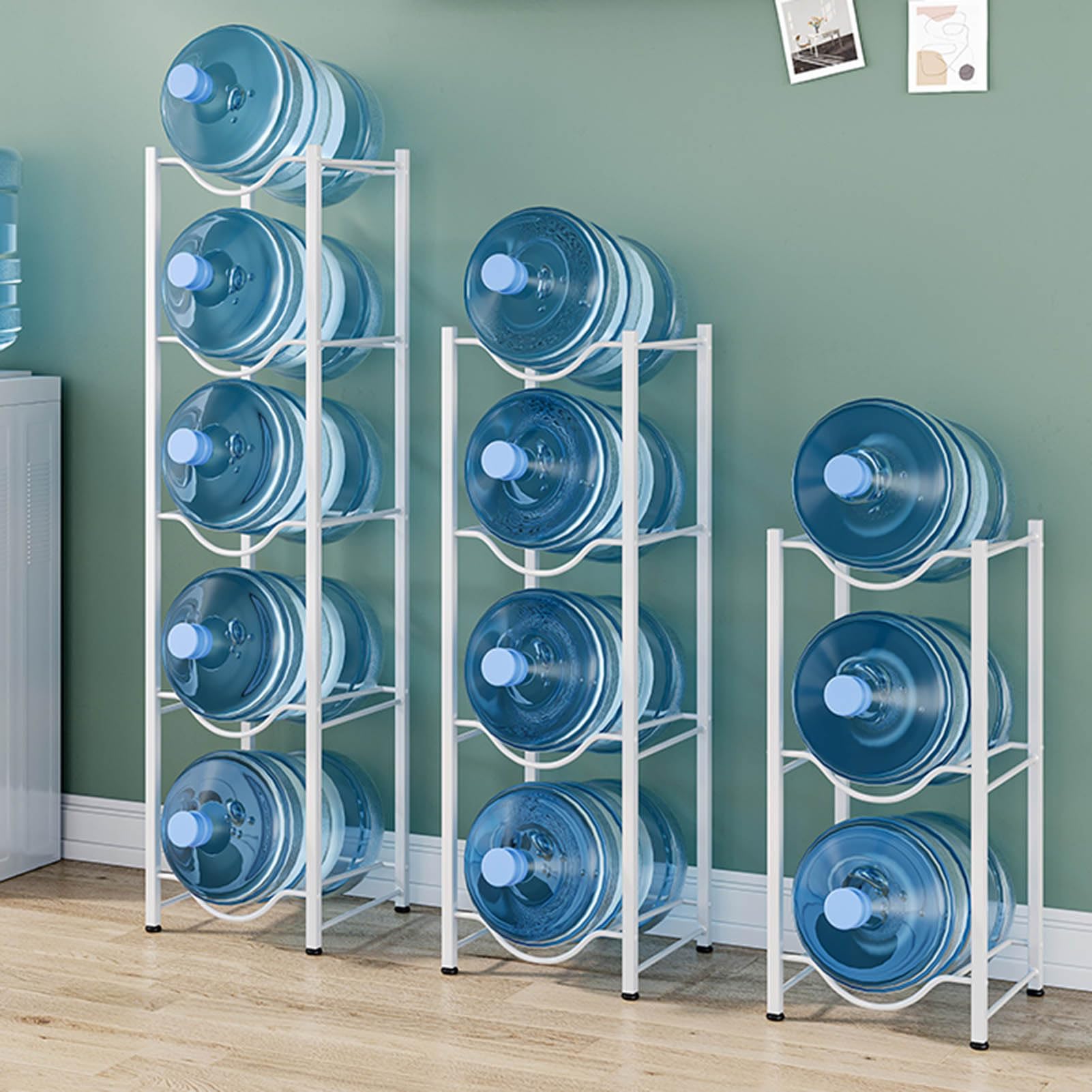 Heavy Du 5 N - Estante para botellas de agua, apilable, soporte para enfriador de doble fila, soporte dispensador de agua