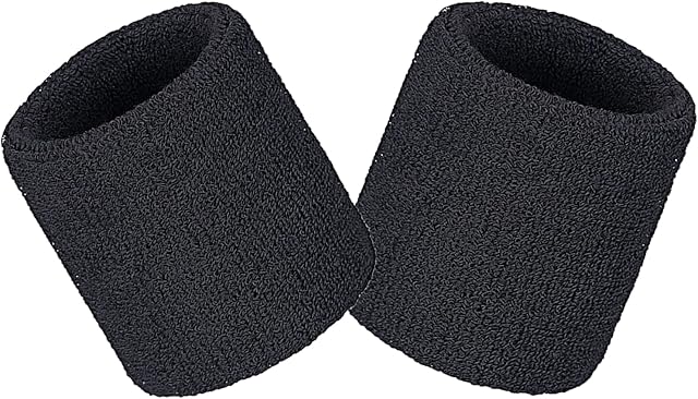 Wristbands Sweatbands Wrist Men Women 2 PCS Sports Sweat Bands for Gym Sports Tennis Running Exercise Basketball Moisture Wicking ( Size: 3.15 x 3.15 inches )