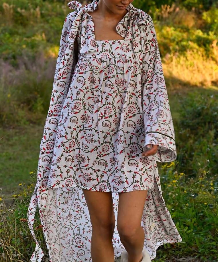 Image of Women Tie Shoulder Mini Dress Floral Ruffle Babydoll Dress Boho Square Neck Sundress Cute Summer Dresses