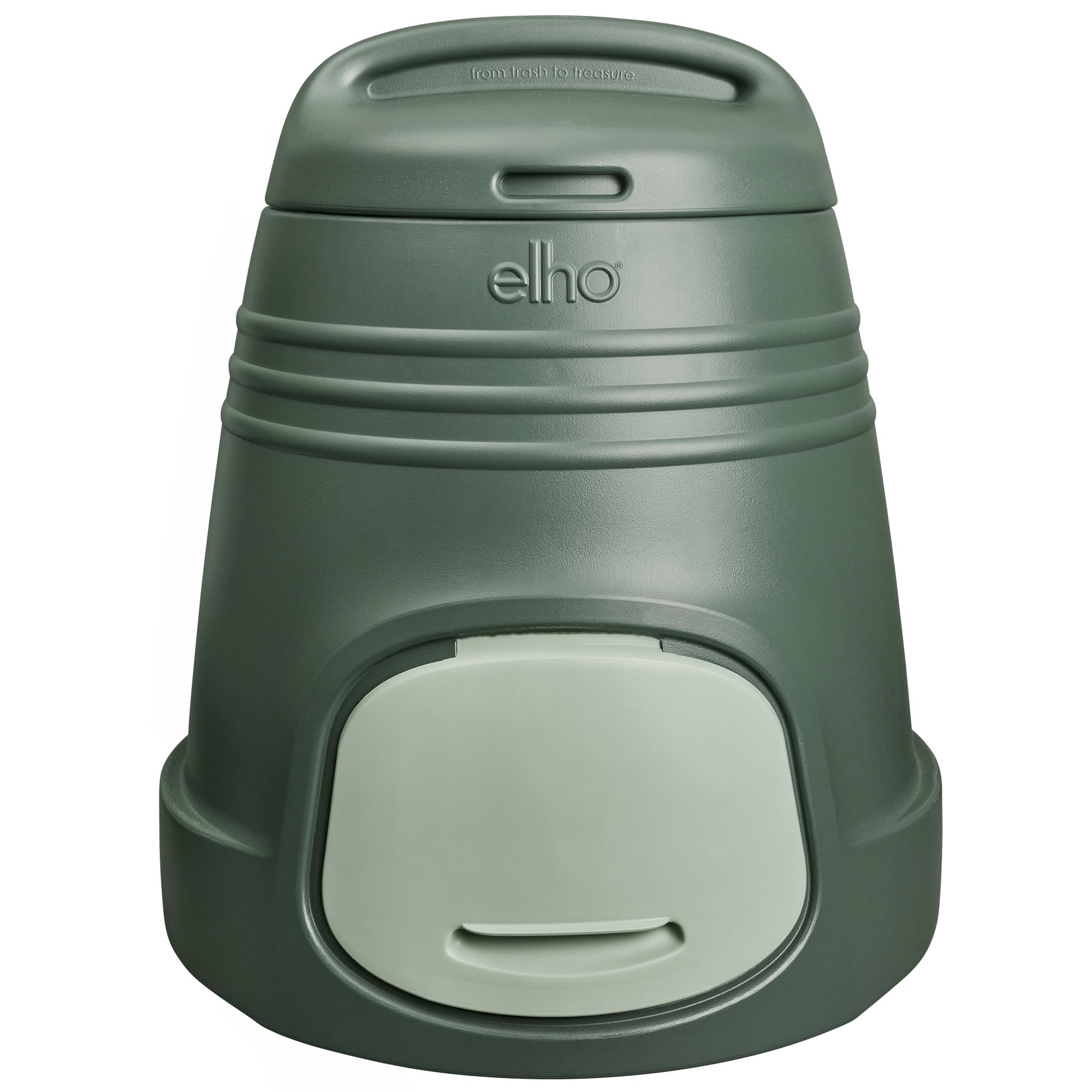 Elho Green Basics Composter 200L - Composter for Garden - 100% Recycled Plastic - Ø L 66.6 x B 65.0 x H 72.5 cm - Green/Leaf Green
