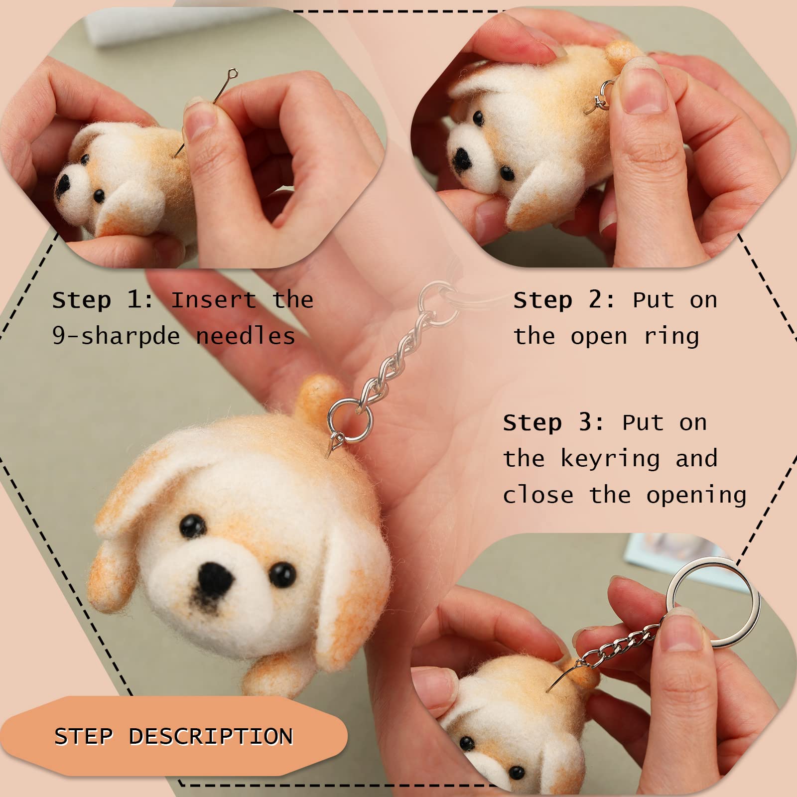 SHWAKK 57-Piece Needle Felting Kit - 45 Needles (36/38/40 Gauge) With Handles & Supplies For Beginners
