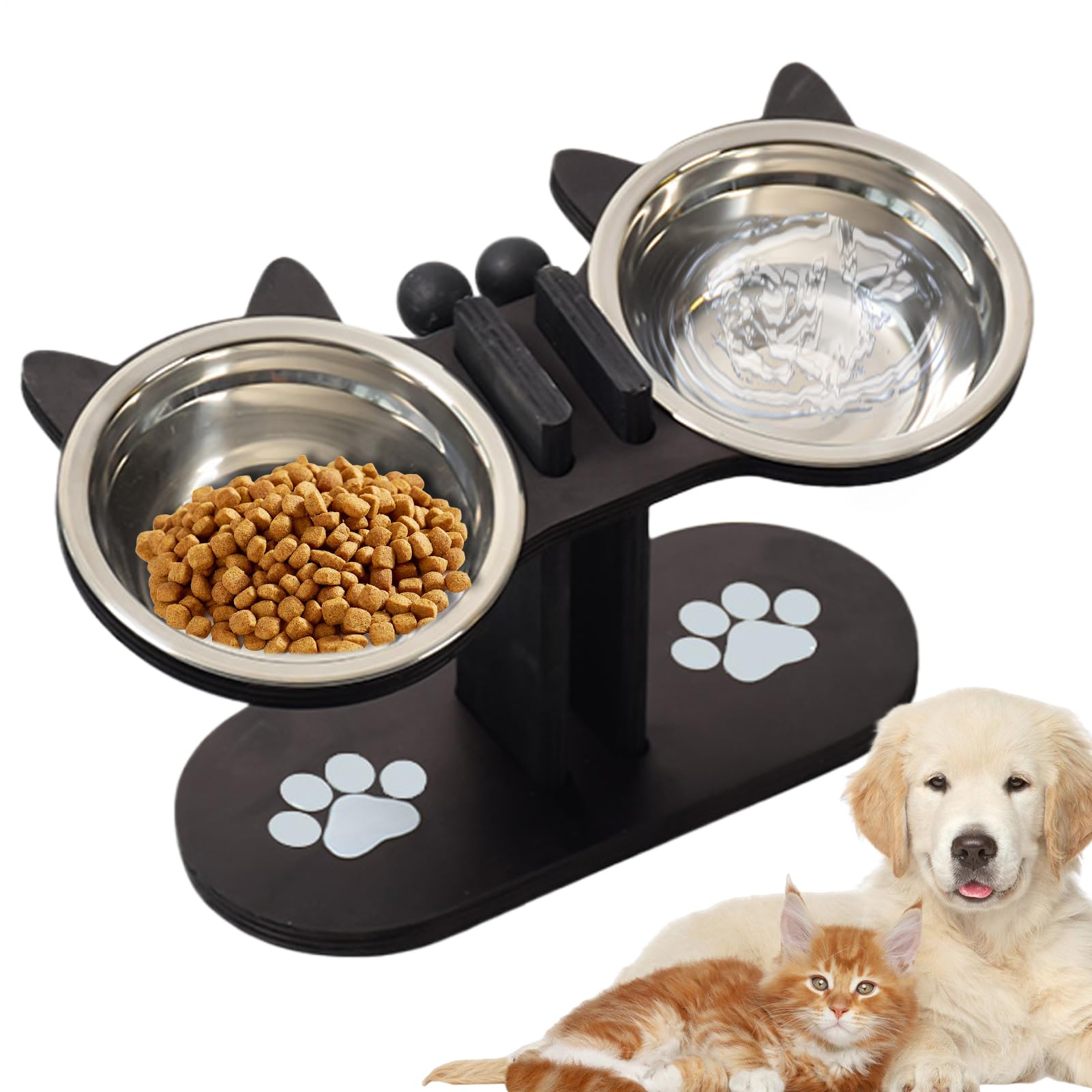 Station d'alimentation pour chats senior et chiots à hauteur ajustable