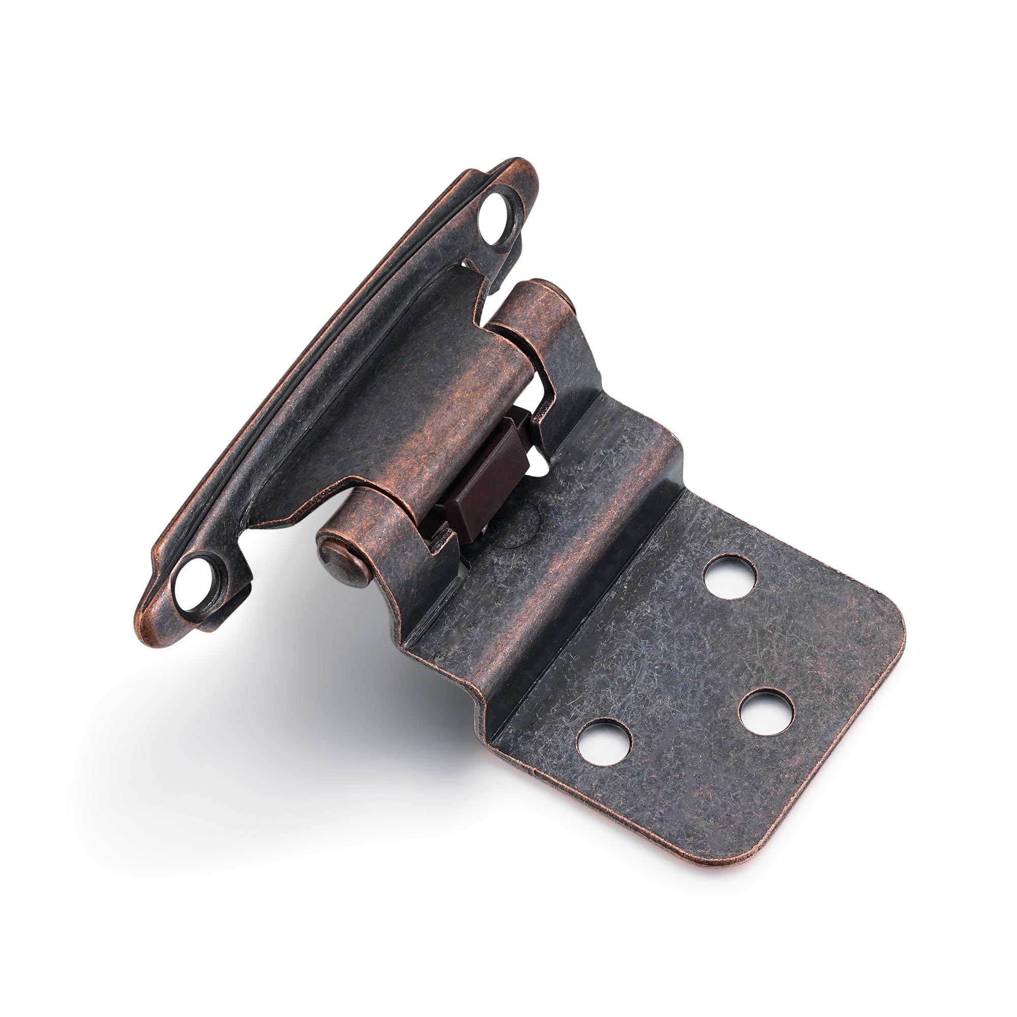 10 Pack (5 Pair) 3/8" Inset Antique Copper (Oil Rubbed Bronze) Self Closing Cabinet Hinges for Offset Kitchen Cabinet Door, Face Frame Semi Concealed Hinges