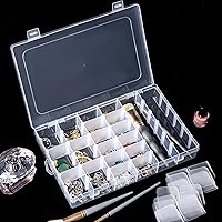 Vista 6 de Gospire 2 piezas, organizador de joyería de plástico transparente con 36 cuadrículas, contenedor de almacenamiento con divisores extraíbles