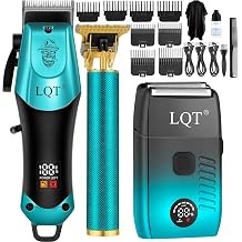 Hair Clippers for Men Professional, Beard Trimmer Kits & Sets, Electric Shavers, Hair Clippers & Trimmer Ceramic T-Blade, for Barber, Gifts for Men Blue