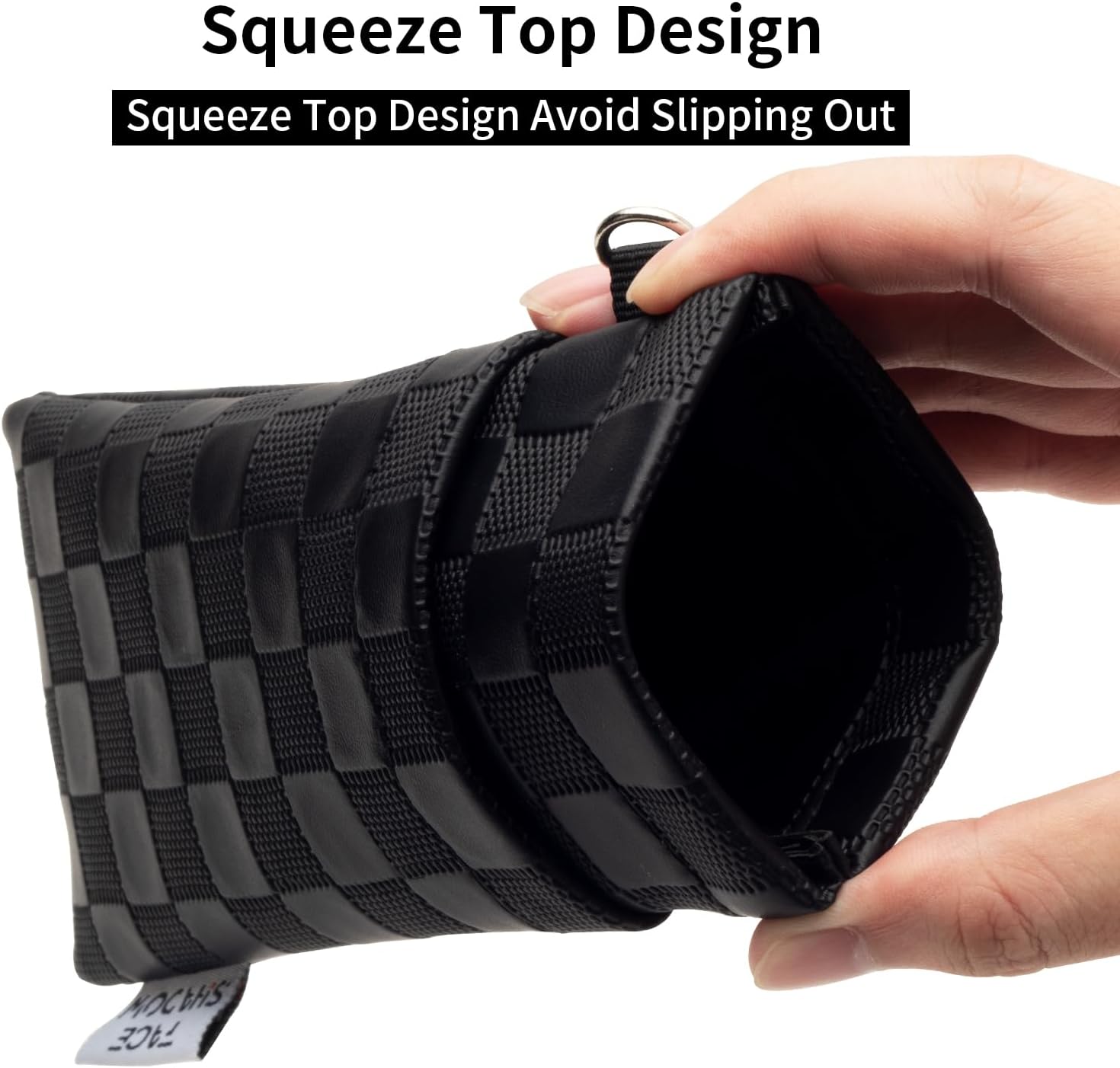 Face Shadow Double Glasses Case PU Soft Eyeglass Case For Women Men Squeeze Top Sunglasses Case With Cleaning Cloth - Image 2