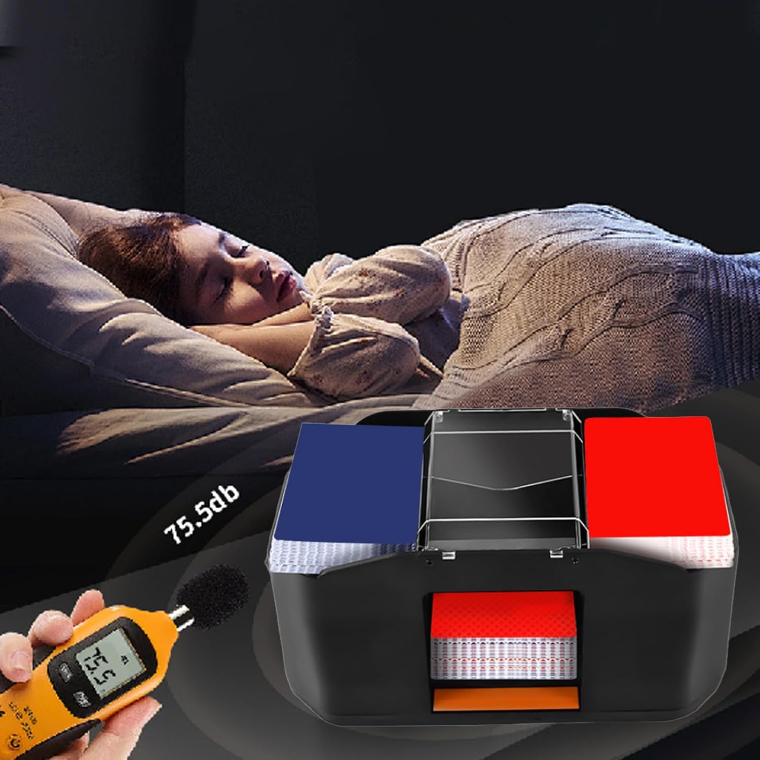 Electric Card Shufflers – Automatic Game Tool, USB Charging Machine | Fast Casinos Shuffle Unit, Noise-Reducing Dealer Device, Duals-Deck Tabletop Spinner, Compact Durablee Playing Equipment for Card