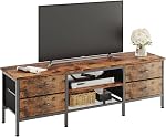 CAIYUN TV Stand with Storage, TV Table 55 Inch with Drawers&Power Outlets&USB Ports for 60 65 Inch TV, TV Console Table, TV Bench for Living Room, Bedroom(Grey,55 Inch)