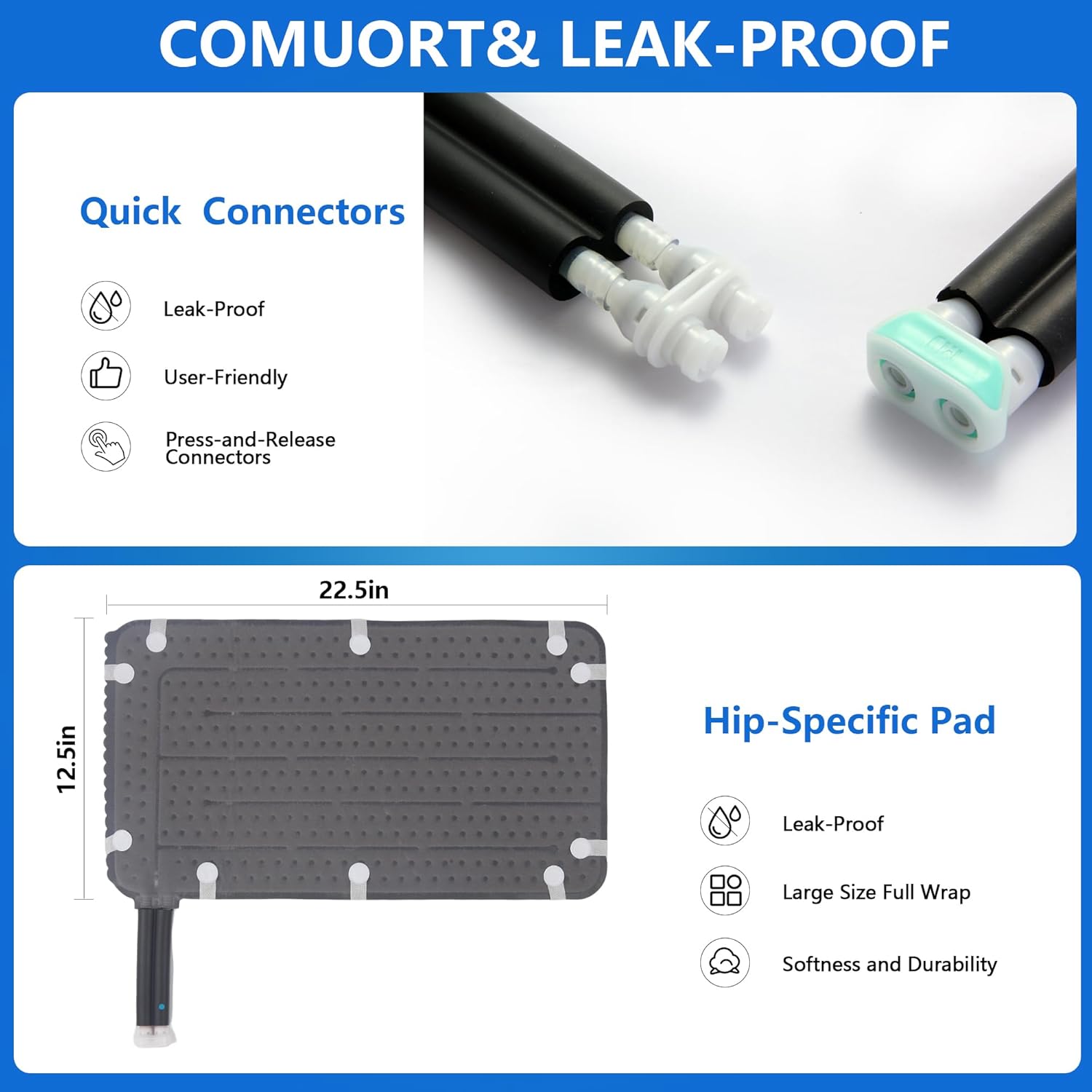 Cold Therapy Machine with Programmable Timer, Portable Ice Machine for Hip After Surgery, Hip Replacement Recovery System, Cryotherapy Pain Relief with Compression Pad