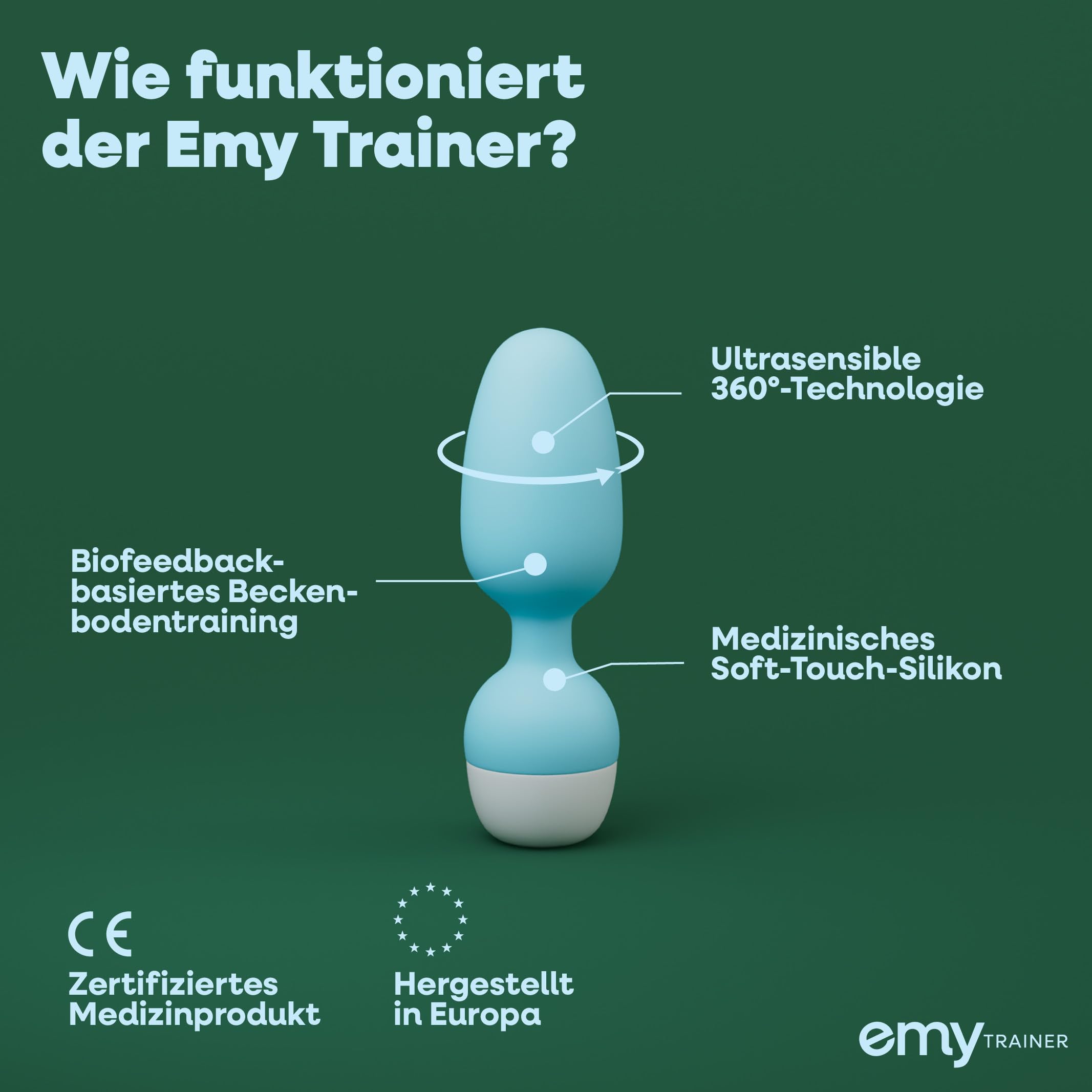 EMY Beckenbodentrainer für Frau – Auf Rezept erhältlich | Kegel-Übungsgerät mit App | Stärkt die Beckenbodenmuskulatur | Gegen Blasenschwäche & Inkontinenz | Medizinprodukt