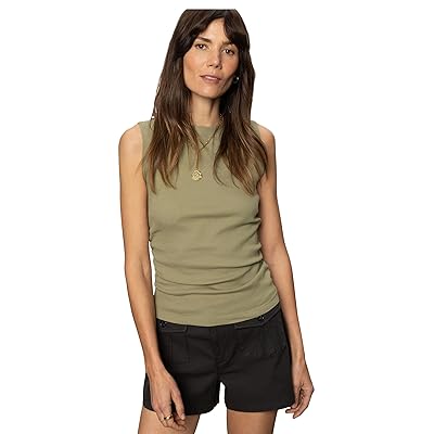 Sanctuary Ribbed Ruched Tank Top Women