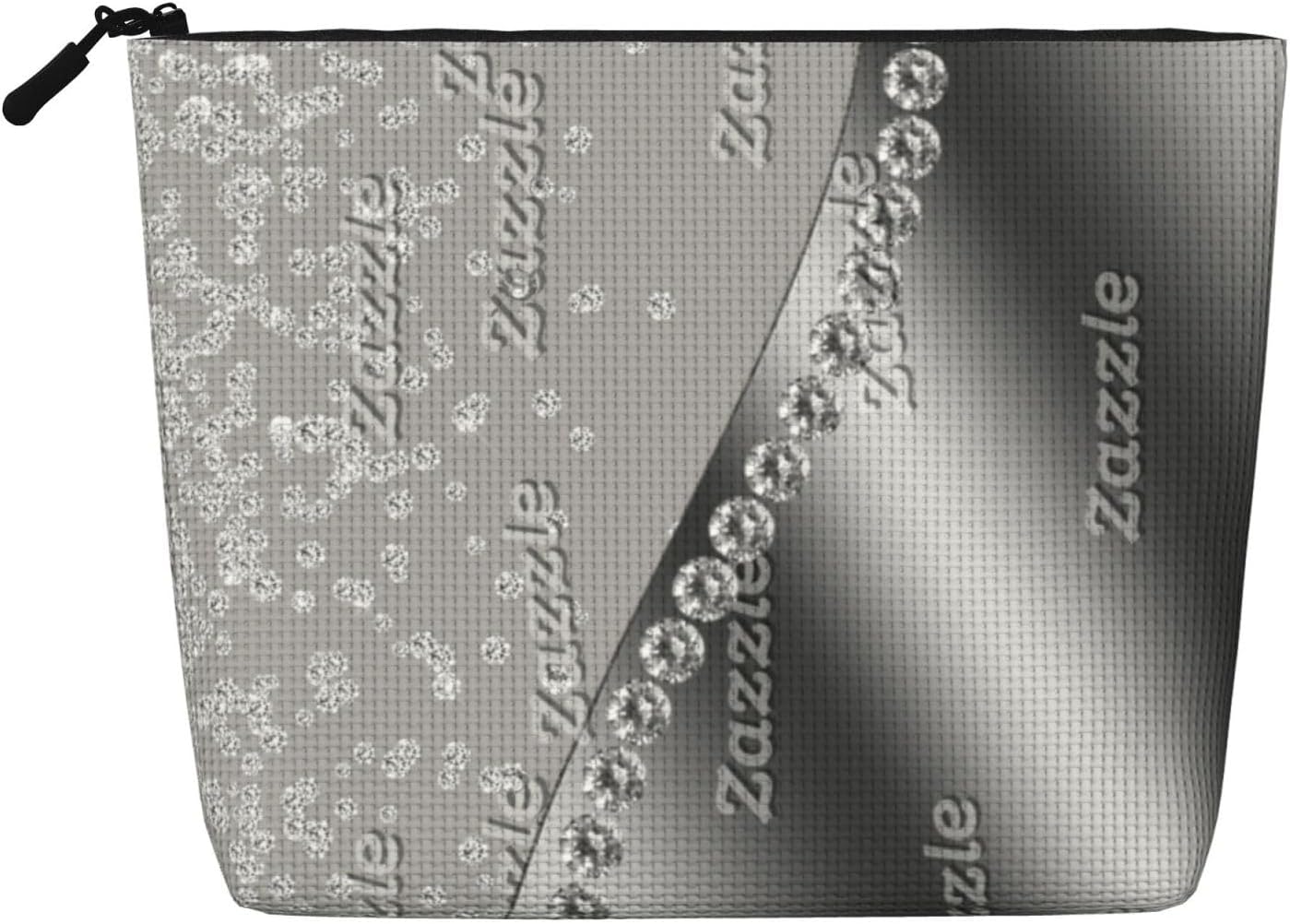 Diamond Silver Bling Metal Makeup Bag Travel Toiletry Organizer Cute Cosmetic Pouch for Women Girl