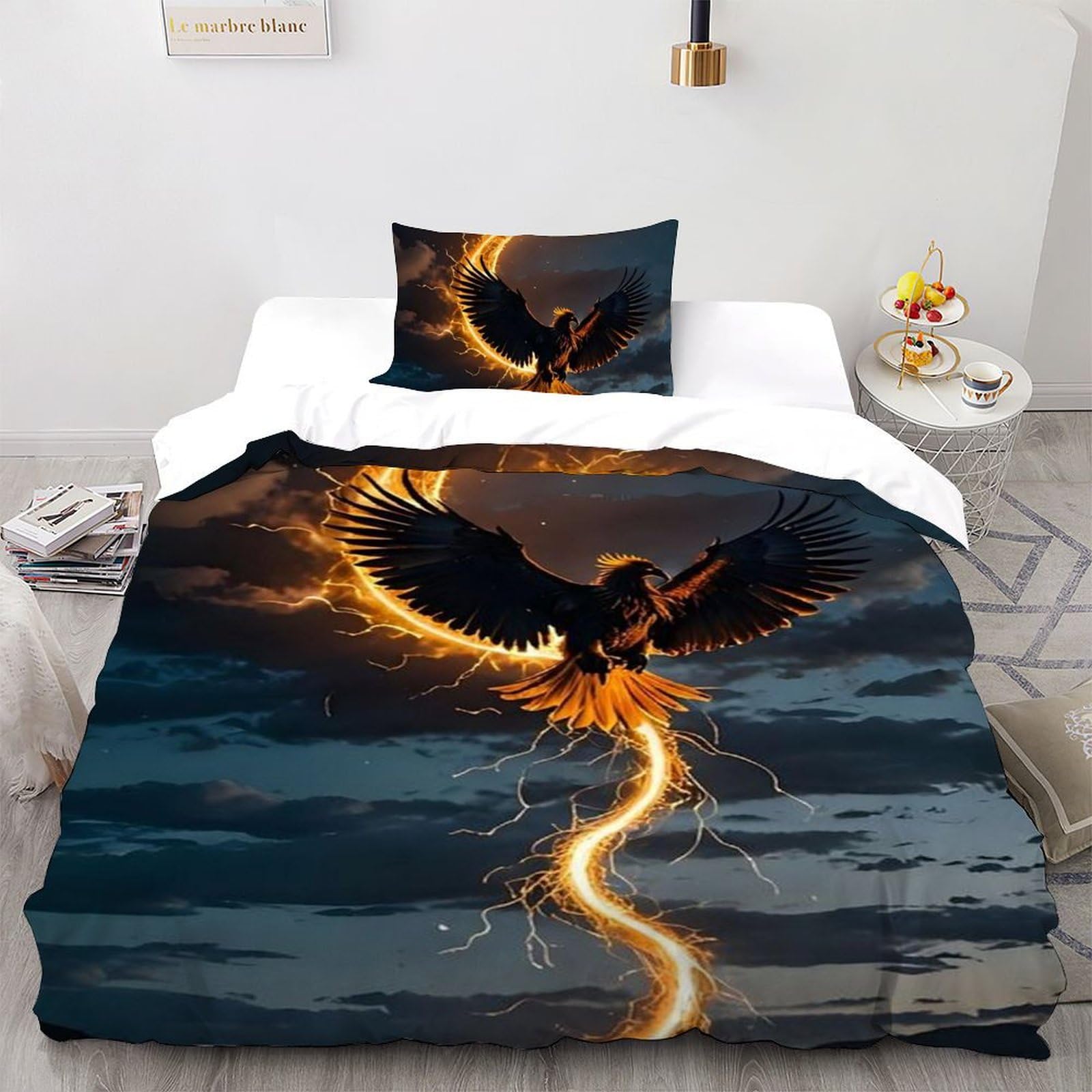 Housse de couette éclair imprimé 3D animaux volants pour lit enfant single