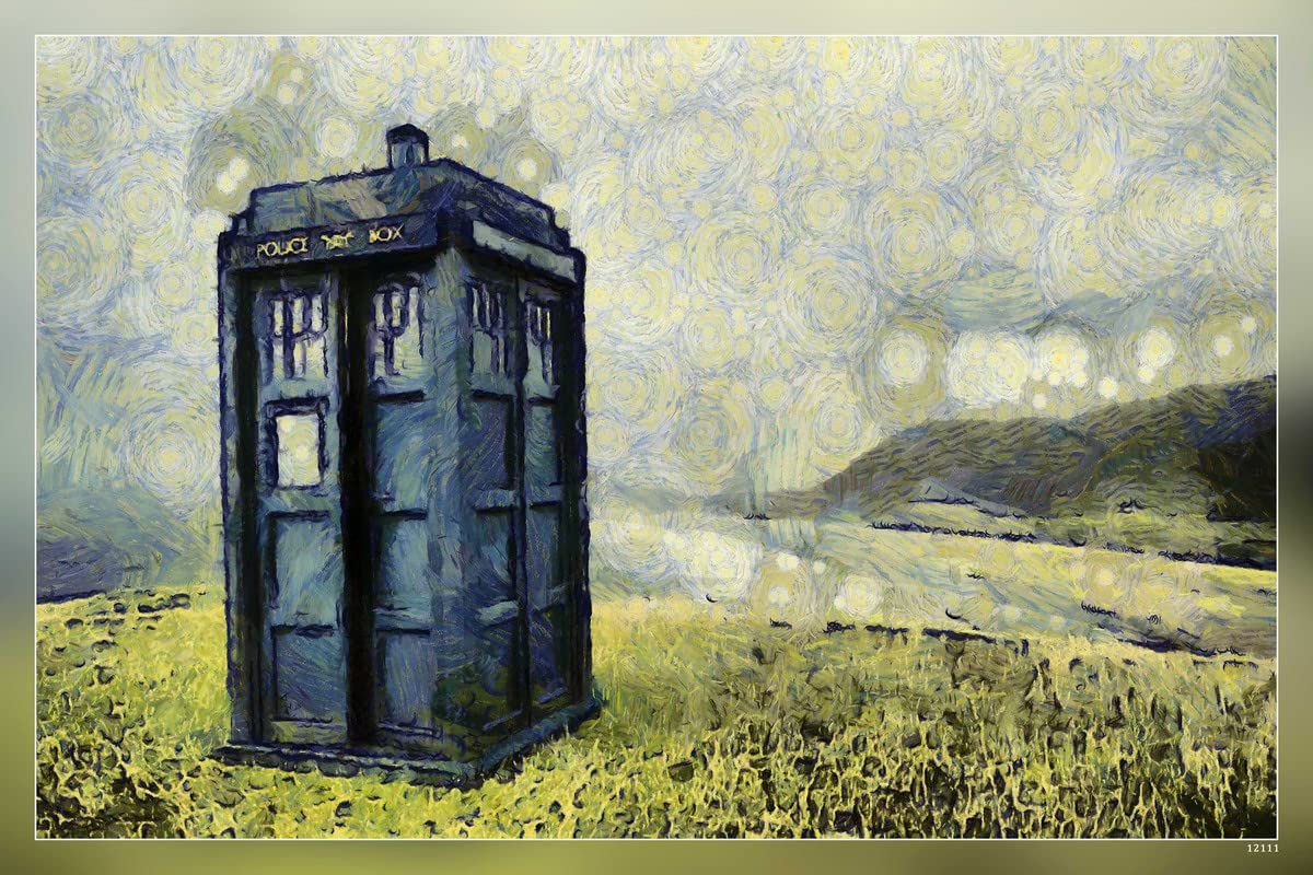 Vincent Van Gogh Tardis Doctor Who Exploding Tardis Cotton Fabric