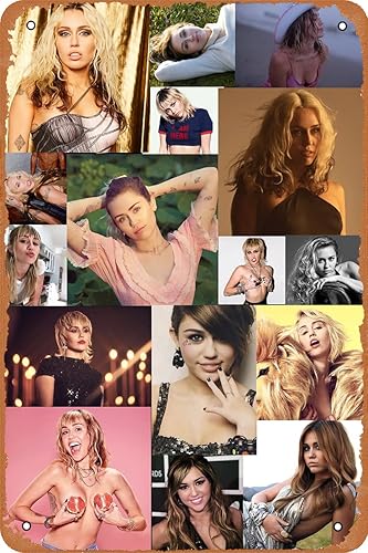 Cheogket Miley Cyrus - Letrero de metal vintage para decoración de pared de cafetería, bar, hogar, 8 x 12 pulgadas