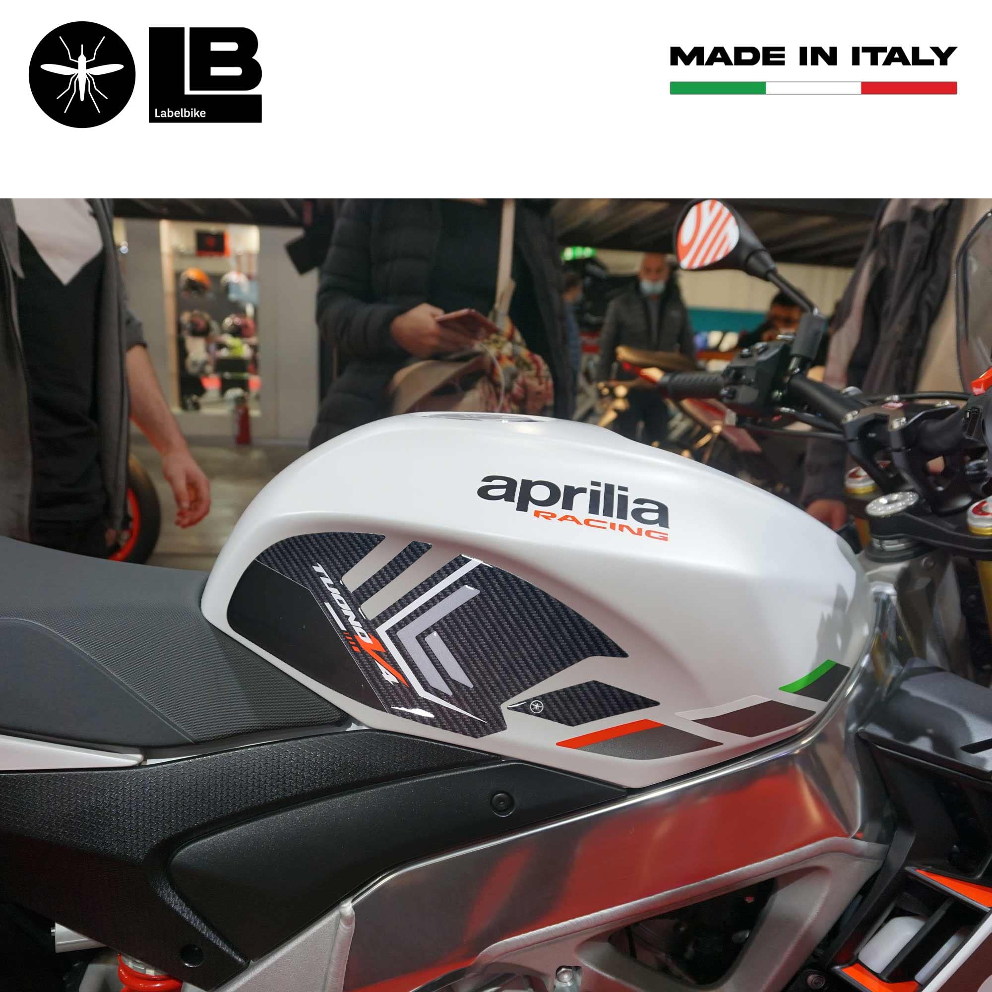 Autocollants 3D Protection Réservoir Aprilia Tuono V4 2021-2023 - Résine, Anti-rayures, Gris