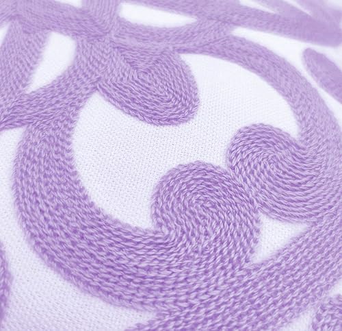 Miniatura 4 de Alysheer Juego de 2 fundas de almohada decorativas bordadas de 18 x 18 pulgadas, acogedor patrón de punto de mandala bohemio, 100% lona de algodón,