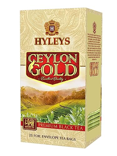 Hyleys Ceylon Gold Premium Black Tea - 25 Tea Bags (Gmo Free, Gluten Free, Dairy Free, Sugar Free And 100% Natural) - 25 Tea Bags